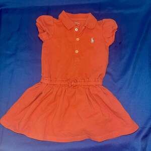 Sz 6M Ralph Lauren Baby Girls Orange Polo Dress Size